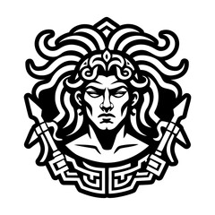 A filled style icon showing ancient god tattoo