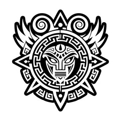 A filled style icon of tartarus tattoo