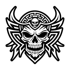 A solid style icon showing skull death tattoo