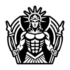 A filled style icon showing rhodes god