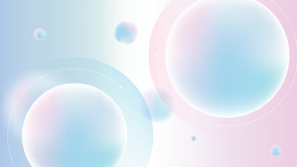 Soft pastel bubbles on gradient background.