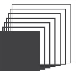 Square black gradient frame with blended line effect. Geometric shape