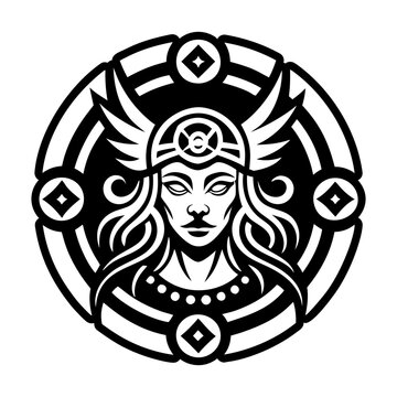A filled style icon of dodona goddess