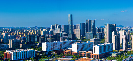 Fototapeta premium Aerial view of Future Science and Technology City, Hangzhou, Zhejiang, China