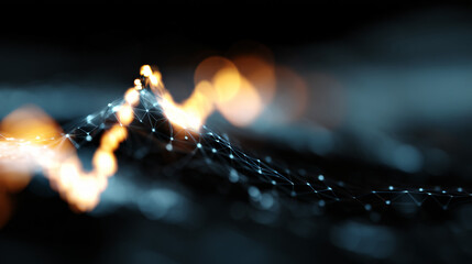 Master medical data connection exemplification with glowing mesh effects for healthcare websites.