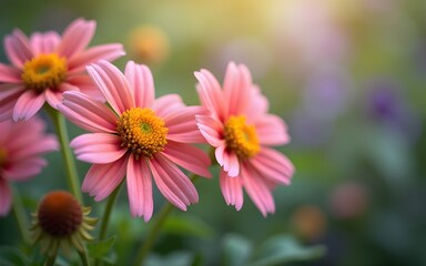 Obraz premium Long Exposure Mother's Day Flowers with Text Space - Beautiful Floral Photography. High quality