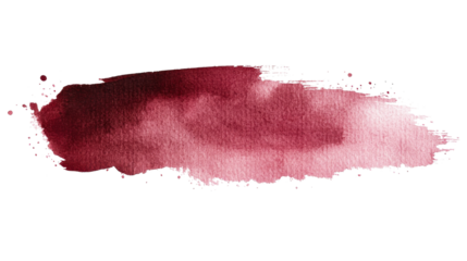 Maroon watercolor swipe stain, blood red smudge, cut out transparent