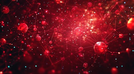 Close up of red blood cells and their connection network, representing blood circulation, oxygenation, and the essential role of blood in the body