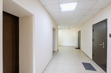 interior apartment public place, house entrance. doors, walls, staircase corridors