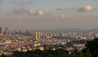 Modern cityscape featuring high-rise buildings and urban development, capturing architectural progress and transformation. Perfect for real estate, construction, and urban development content.