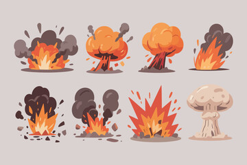 Cartoon Explosion Effects Set for Graphic Design