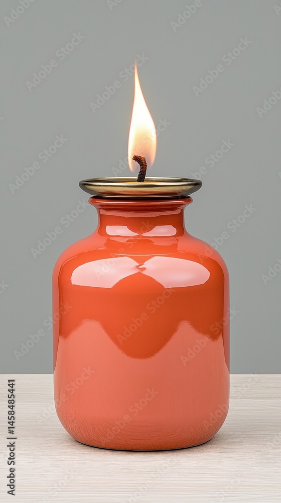 Poster elegant candle on a table casting a soft glow creating a serene and relaxing atmosphere indoors