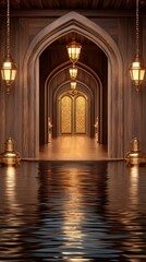 Obraz premium Bright hallway featuring a ceiling light creating a welcoming and inviting ambiance