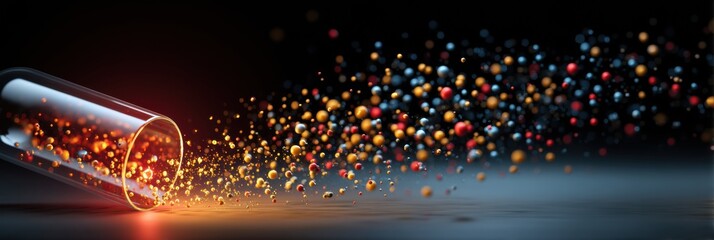 Glowing Resistant Microbes Released From a Split Capsule in a Stunning Display of Color and Light Generative AI
