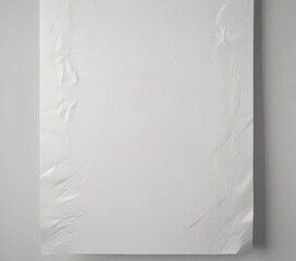 Subtly creased white poster, textured paper surface , surface texture, worn, rough