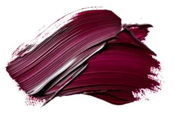 Burgundy paint smudge, glossy surface texture, abstract stain, cut out transparent