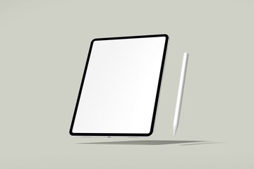 Realistic floating tablet blank mockup