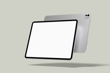 Realistic floating tablet blank mockup