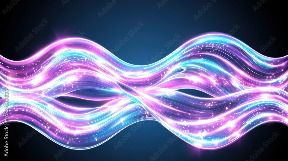 Poster stunning wave of light creating a mesmerizing effect with bright colors and abstract patterns