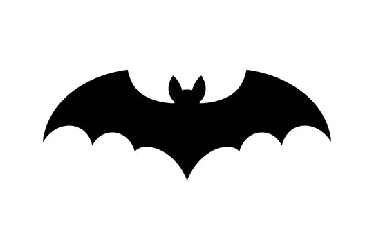 Black bat silhouette halloween vector illustration