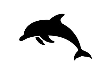 Obraz premium Dolphin silhouette sea life ocean mammal vector art