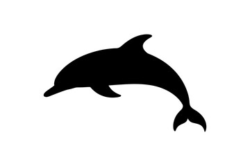 Fototapeta premium Dolphin silhouette ocean animal marine mammal art