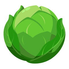 Brussels Sprout Vector Showing Layered Leaves and Compact Shape in Silhouette Form