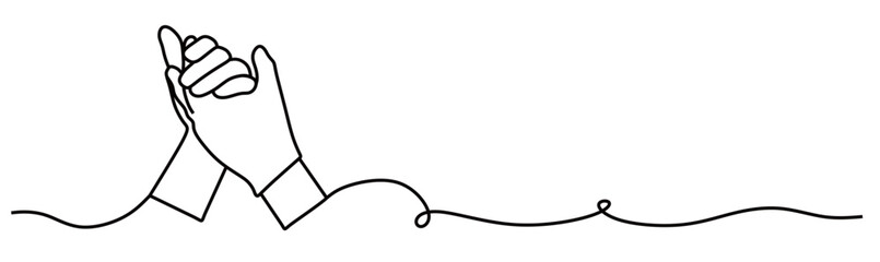 continuous line art of international nurses day. holding hands of love. vector illustration