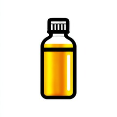 Fototapeta premium Golden Liquid in a Bottle - Illustration of Liquid Substance Stored Inside Container.