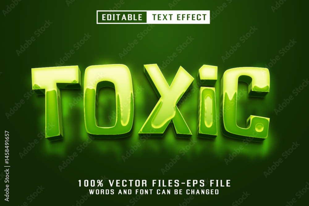 Poster toxic 3d text - editable text effect