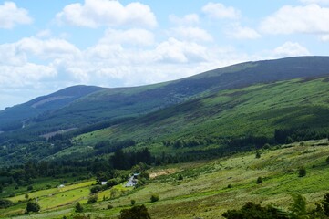  Wicklow Mountains Ireland in summer, beautiful mountain scenery. 