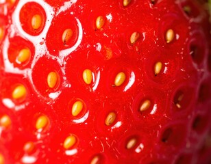 Close Up Macro Strawberry Texture