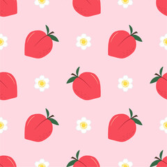 Seamless pattern with peaches for banners, cards, flyers, social media wallpapers, etc.