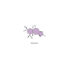 Hymenoxon molecule – sesquiterpene lactone found in bitterweed. Skeletal diagram of toxic natural compound.