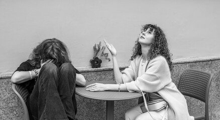 Generational Conflict. Argument Between Mother and Teen Daughter. Family Tension Between Two Women