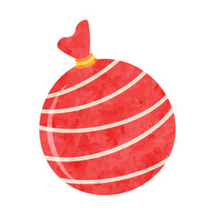 夏まつりのヨーヨー（持ち手なし）　水彩風テクスチャベクターイラスト