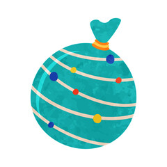 夏まつりのヨーヨー（持ち手なし）　水彩風テクスチャベクターイラスト