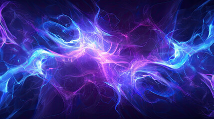 Obraz premium Futuristic AI interface with holographic elements, glowing neural network lines, abstract digital background, blue and purple tones