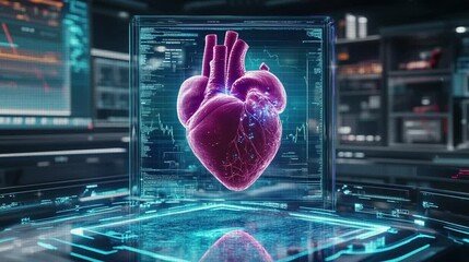 Heart in futuristics concept in laboratory - Powered by Adobe
