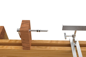 Vintage Treadle Woodworking Lathe with Foot-Powered Wheel on a Transparent Background PNG CAD rendering realistic render