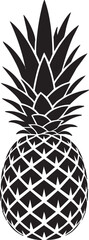 Obraz premium Isolated black and white pineapple illustration with sharp leaves