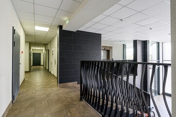 interior apartment public place, house entrance. doors, walls, staircase corridors
