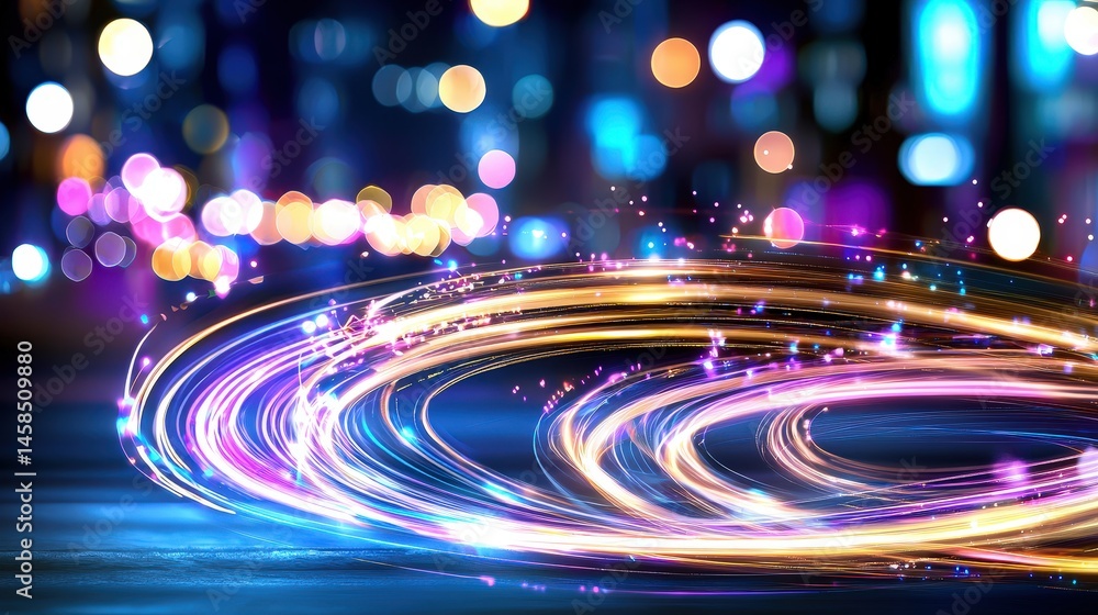 Aufkleber beautiful colorful light painting creating abstract patterns and designs in a dark environment