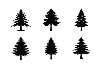 Cedar Tree Silhouette Vector Bundle | SVG  Clip art for Nature & Outdoor Designs