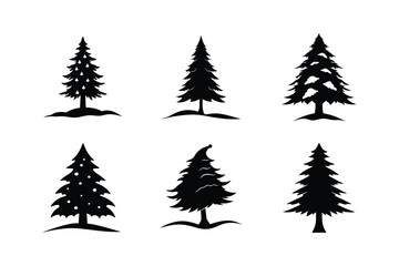 Cedar Tree Silhouette Vector Bundle | SVG  Clip art for Nature & Outdoor Designs