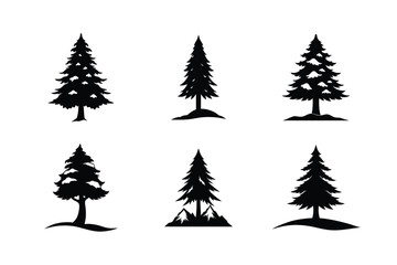 Cedar Tree Silhouette Vector Bundle | SVG  Clip art for Nature & Outdoor Designs
