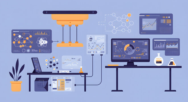 Quantum Computer in Futuristic Lab