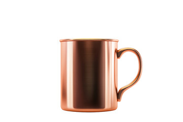 Shiny Copper Mug, Drinkware Container Isolated, cut out transparent