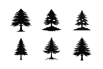 Cedar Tree Silhouette Vector Bundle | SVG  Clip art for Nature & Outdoor Designs