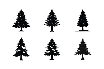 Cedar Tree Silhouette Vector Bundle | SVG  Clip art for Nature & Outdoor Designs